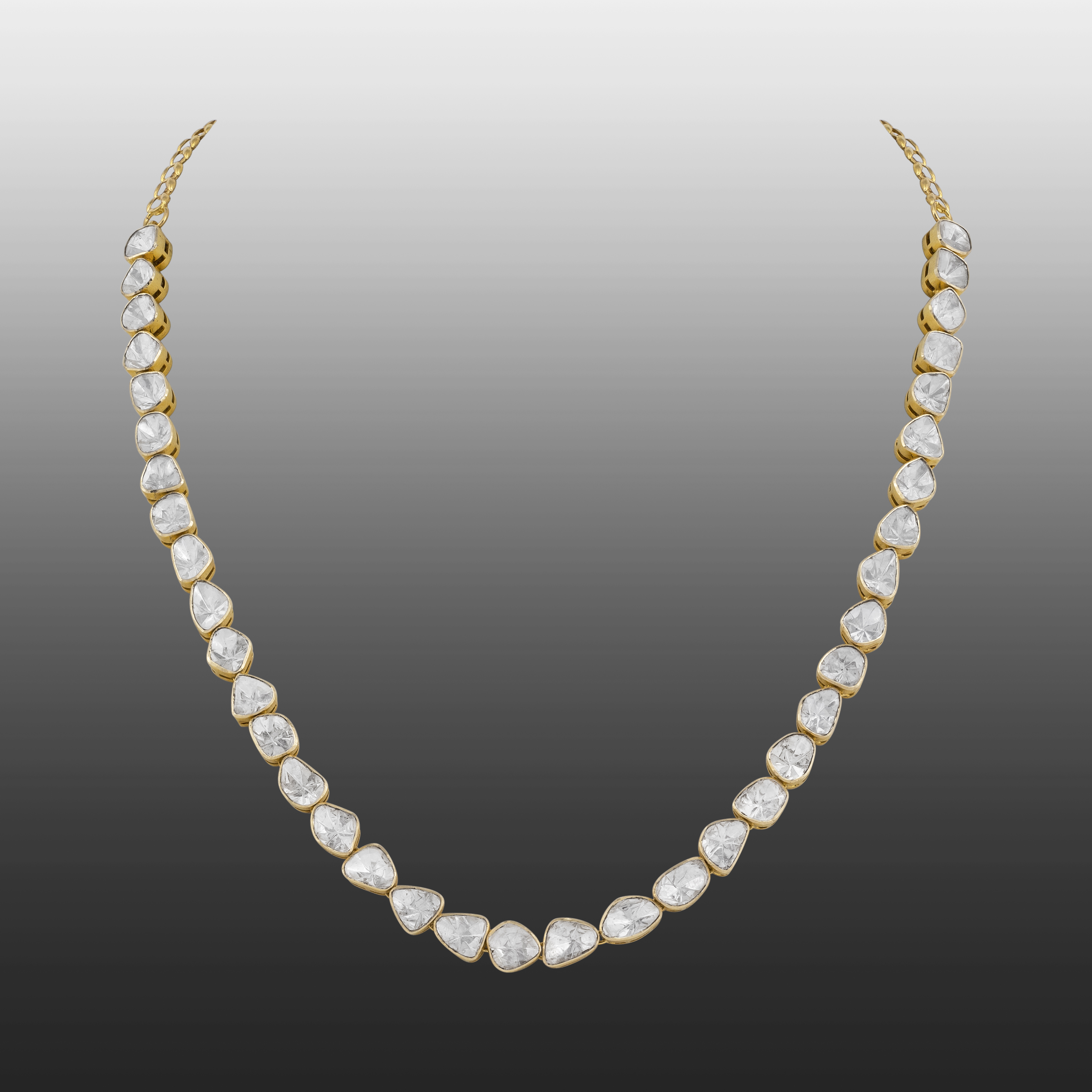 Radiant Polki Diamond Necklace in Open Setting